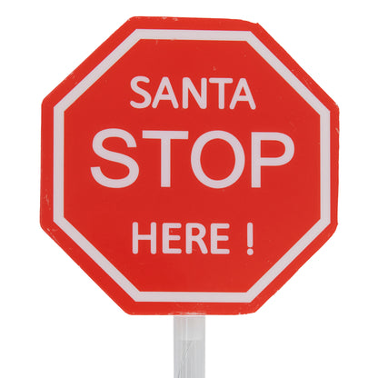 Christmas Santa Stop Sign Light Up in Color Box