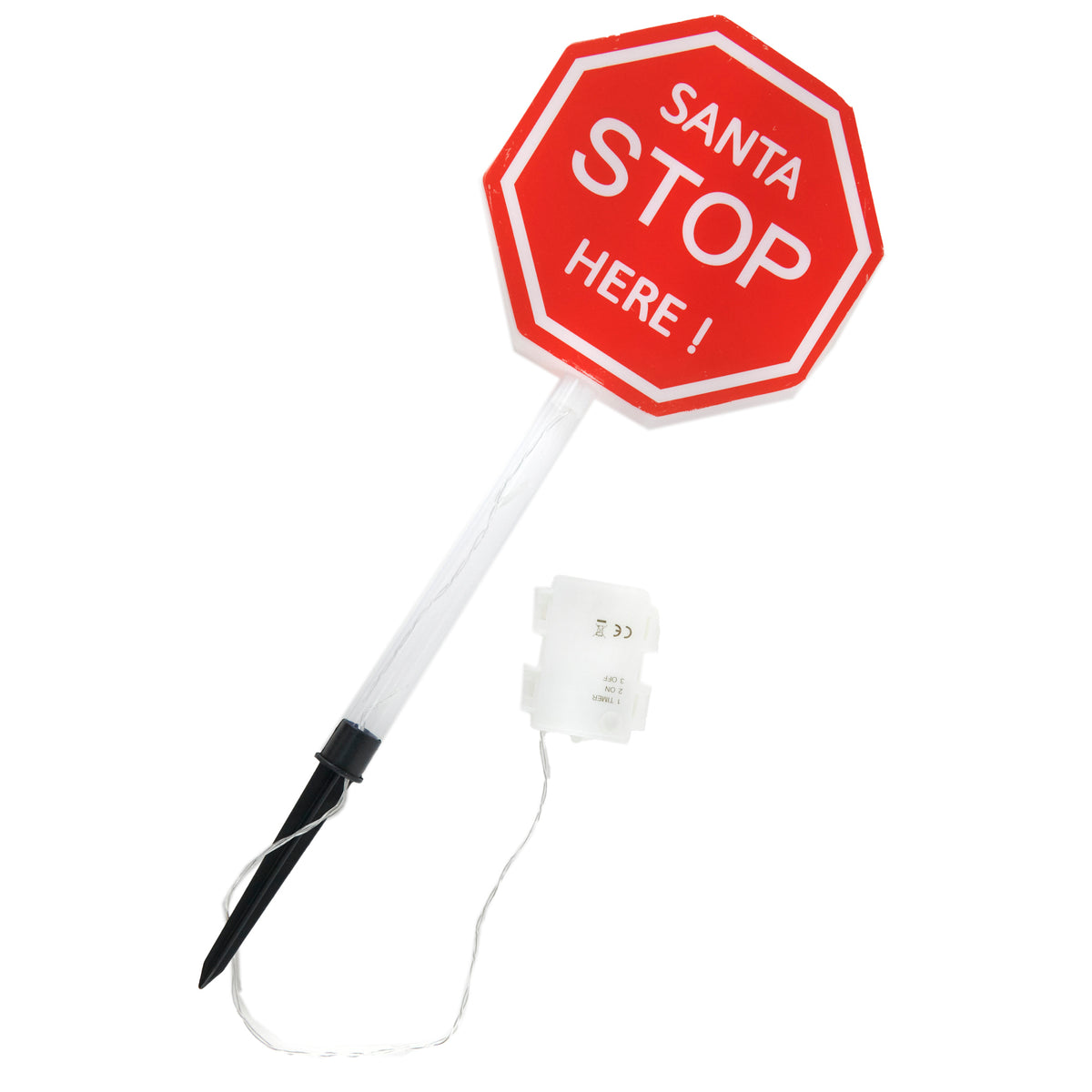 Christmas Santa Stop Sign Light Up in Color Box