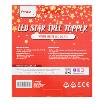 Christmas Star Tree Topper LED- 18cm
