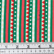 Christmas Cotton Print Fabric, Green Red White Stripe- Width 112cm