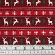 Christmas Cotton Print Fabric, Red/Raindeer Trees - Width 112cm
