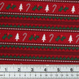 Christmas Cotton Print Fabric, Trees Candy Cane- Width 112cm