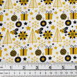 Christmas Cotton Print Fabric, White/Gold Presents- Width 112cm