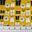 Christmas Cotton Print Fabric, Yellow Presents- Width 112cm