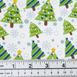 Christmas Cotton Print Fabric, White Christmas Trees- Width 112cm