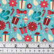 Christmas Cotton Print Fabric, Blue Gifts & Presents- Width 112cm
