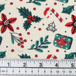 Christmas Cotton Print Fabric, Cream Christmas Mix- Width 112cm