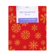 Christmas Print Cotton Fat Quarters, Red Gold Snowflakes- 50cmx55cm