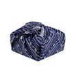 Christmas Print Cotton Fabric Reusable Gift Wrap, Blue/Navy White Snow- 55cmx70cm
