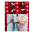 Christmas Print Cotton Fabric Reusable Gift Wrap, Red Reindeer Trees- 55cmx70cm