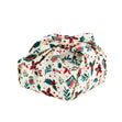 Christmas Print Cotton Fabric Reusable Gift Wrap, Cream Christmas Mix- 55cmx70cm