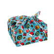 Christmas Print Cotton Fabric Reusable Gift Wrap, Blue Hats & Stocking- 55cmx70cm