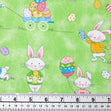 Printed Easter Theme Fabric, Green Bunny Fun- 112cm