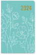 2024 Diary PU Floral with Col Edge, Light Green- A5 WTV