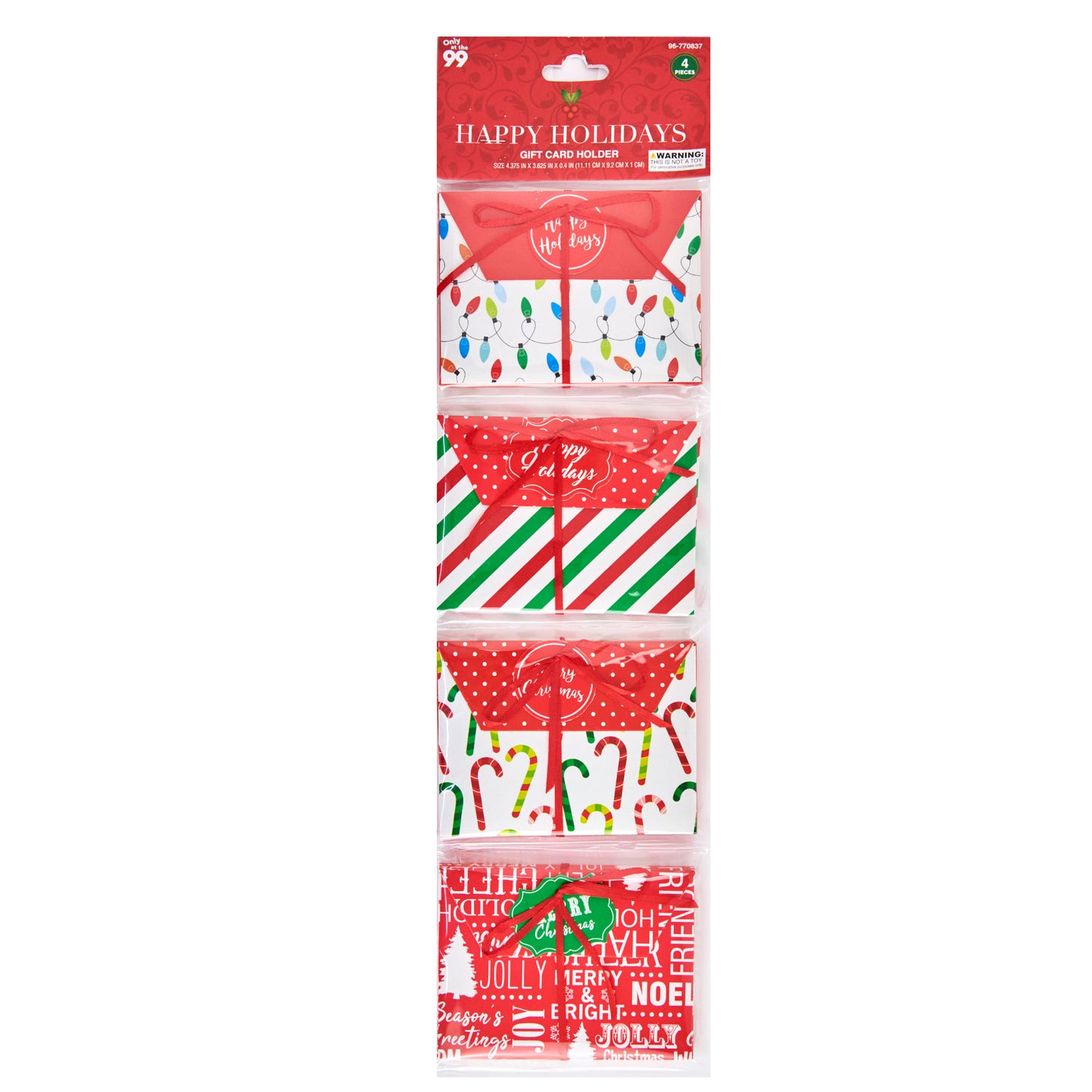 Christmas Gift Card Holder- 4pk