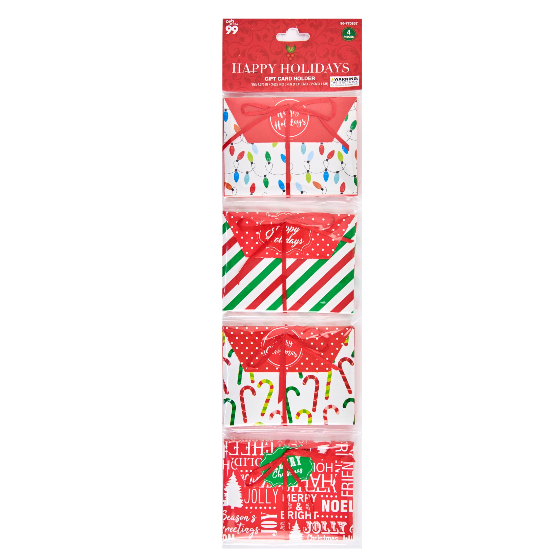 Christmas Gift Card Holder- 4pk