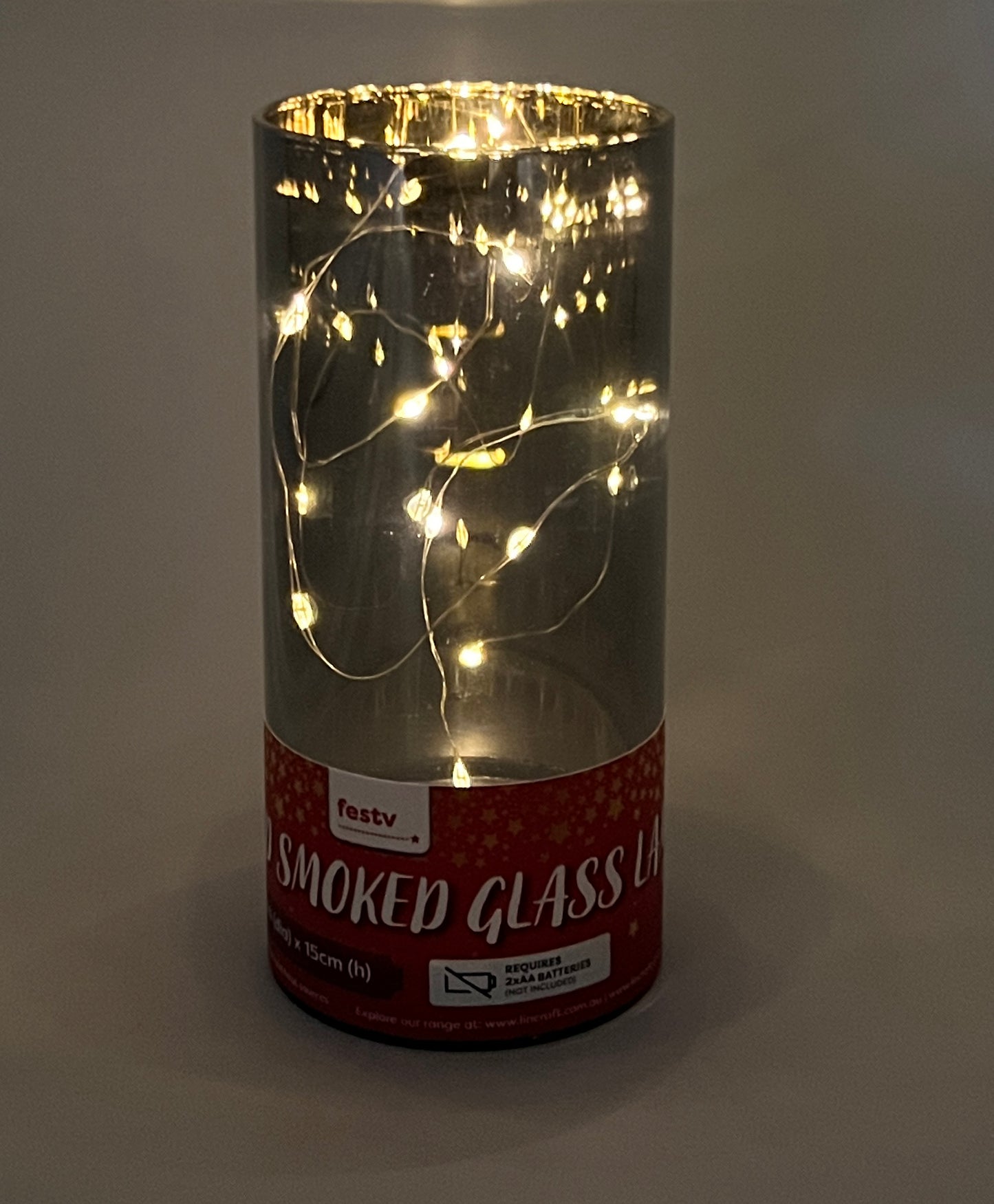 Christmas LED Decor, Smoked Glass Lamp