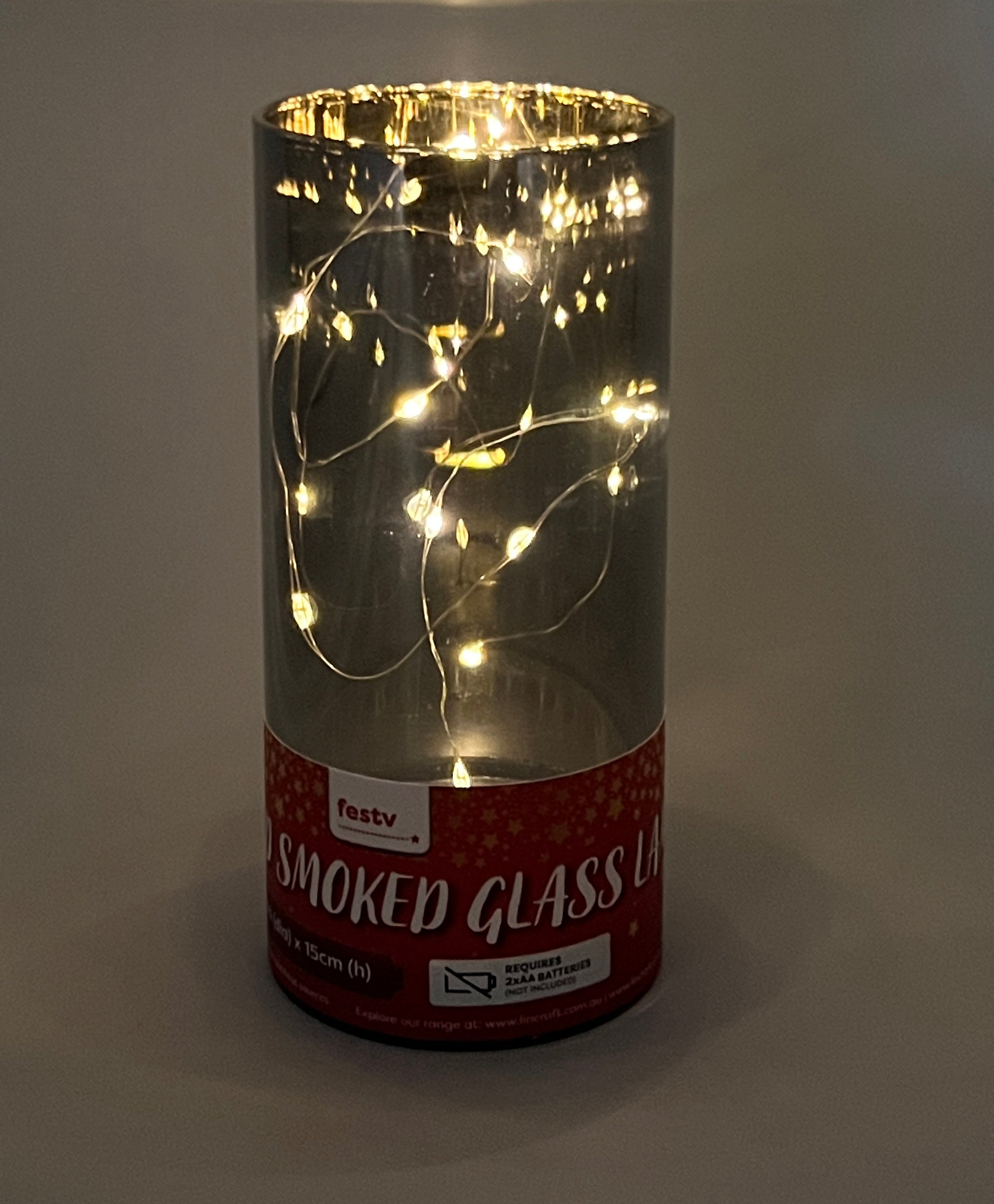 Christmas LED Decor, Smoked Glass Lamp