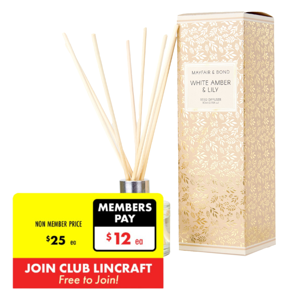 Mayfair & Bond Reed Diffuser, White Amber & Lily- 80ml