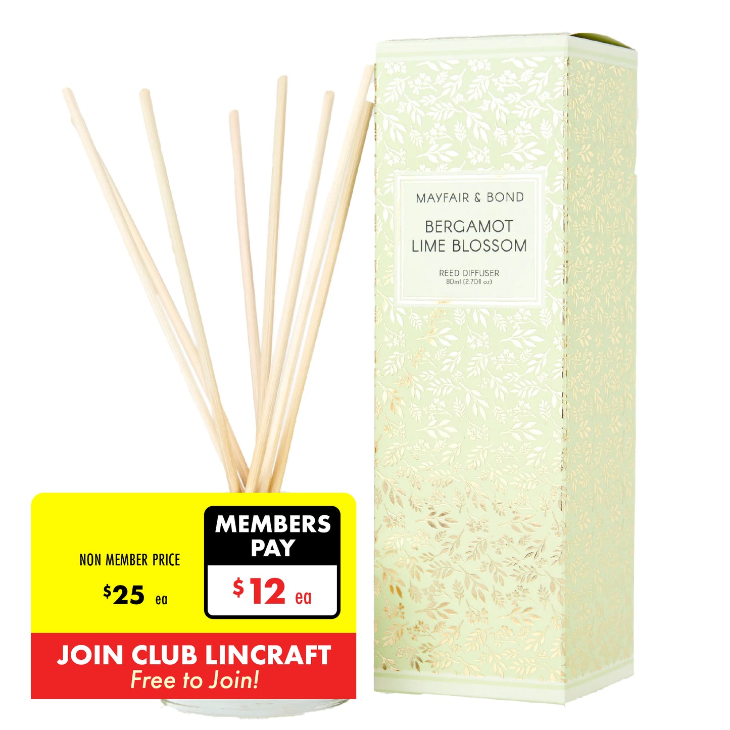 Mayfair & Bond Reed Diffuser, Bergamot Lime Blossom- 80ml