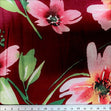 Printed Rayon Fabric, Magenta Floral- Width 140cm