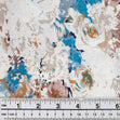 Printed Rayon/Linen Fabric, White Rose- Width 143cm