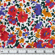 Printed Cotton Voile Fabric, Red Floral- Width 140cm