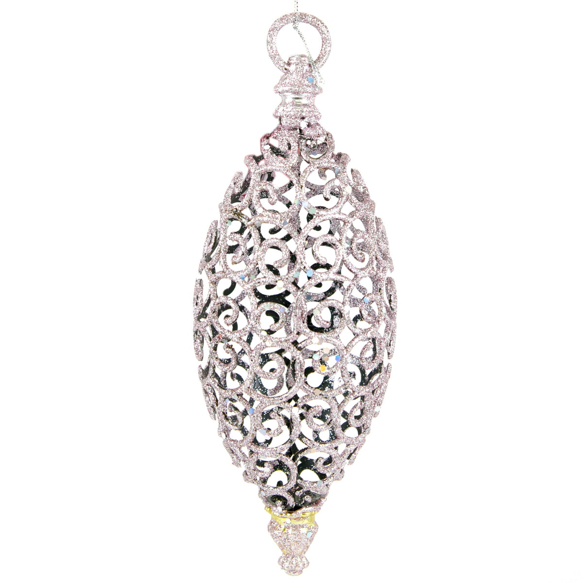 Glitter Hollow Drop Hanging Plastic- 9x28.5cm