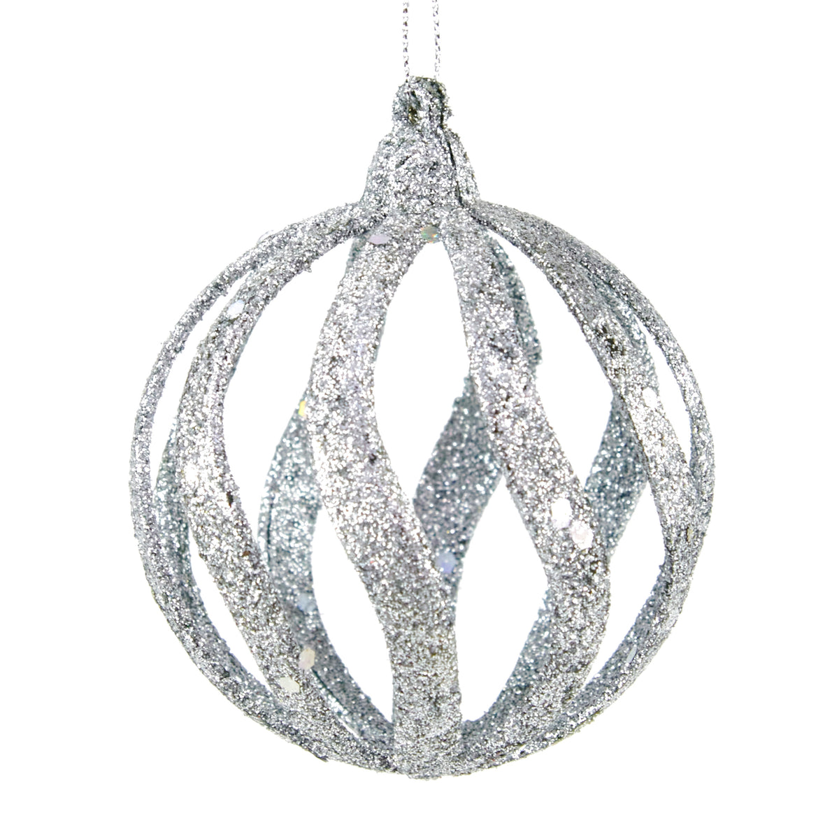 Christmas Hollow Ball with Sequin Plastic- 8cm