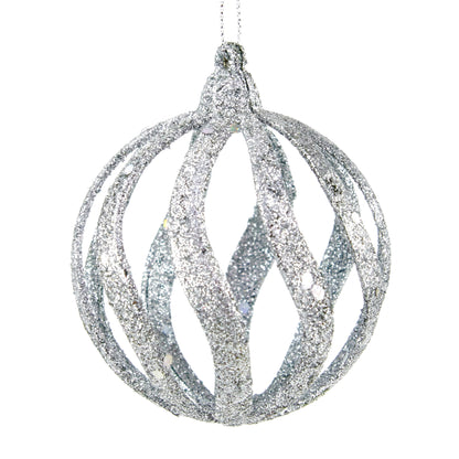 Christmas Hollow Ball with Sequin Plastic- 8cm