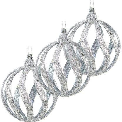 Christmas Hollow Ball with Sequin Plastic- 8cm