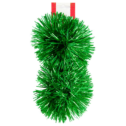 Christmas Tinsel Bow, Green- 2pk