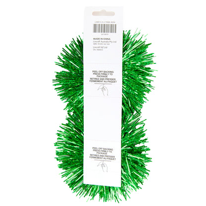 Christmas Tinsel Bow, Green- 2pk