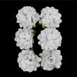 Crafty Bitz Flower with Stem, White- 6pk