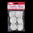 Crafty Bitz Flower with Stem, White- 6pk