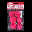 Crafty Bitz Flower with Stem, Hot Pink- 6pk