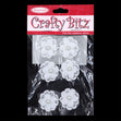 Crafty Bitz Flower with Pearl, White- 6pk