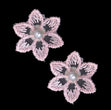 Crafty Bitz Flower with Pearl Stick On, Pink- 6pk