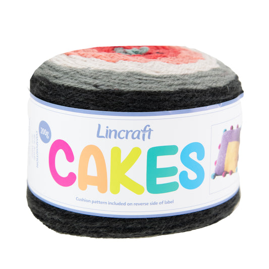 Lincraft Cakes Crochet & Knitting Yarn, Grey/Pink- 200g Acrylic Wool Blend Yarn