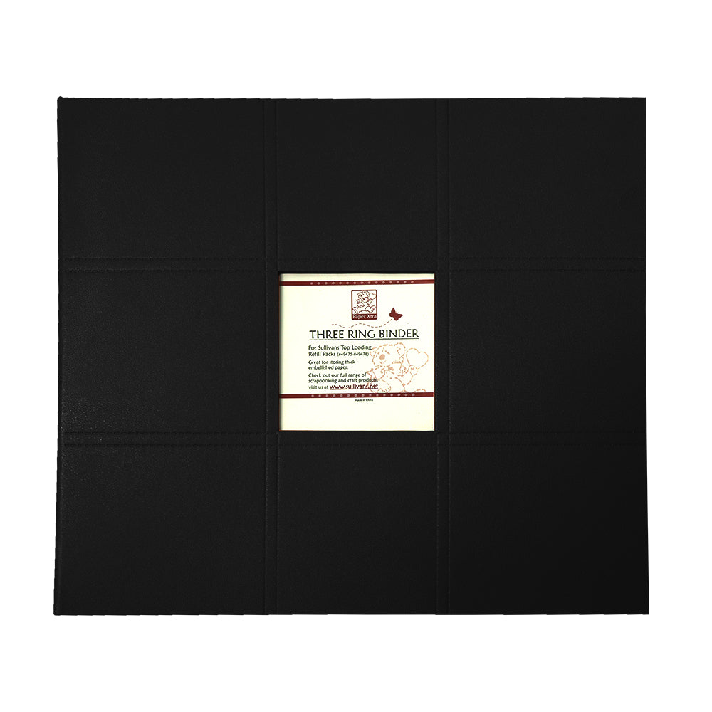 Paperxtra 3D Ring Scrapbook Binder, Black- 12x12in