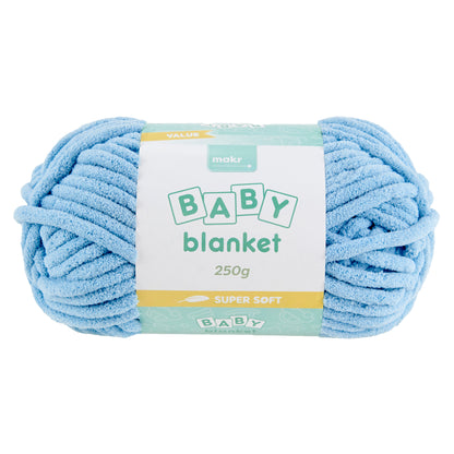 Makr Baby Blanket Crochet & Knitting Yarn, Angel Light Blue- 250g Polyester Yarn