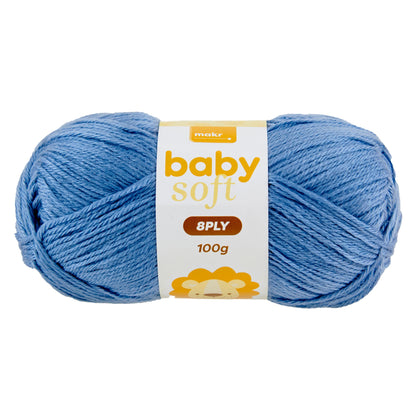 Makr Baby Soft Crochet & Knitting Yarn 8ply, 100g Acrylic Nylon Yarn