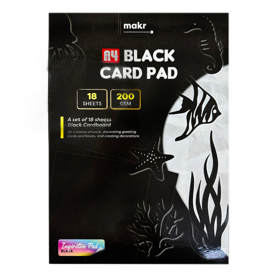 A4 Card Pad, Black- 18 Sheets