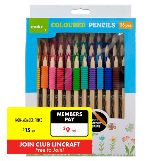 Makr Coloured Pencils With Grip, 36pce