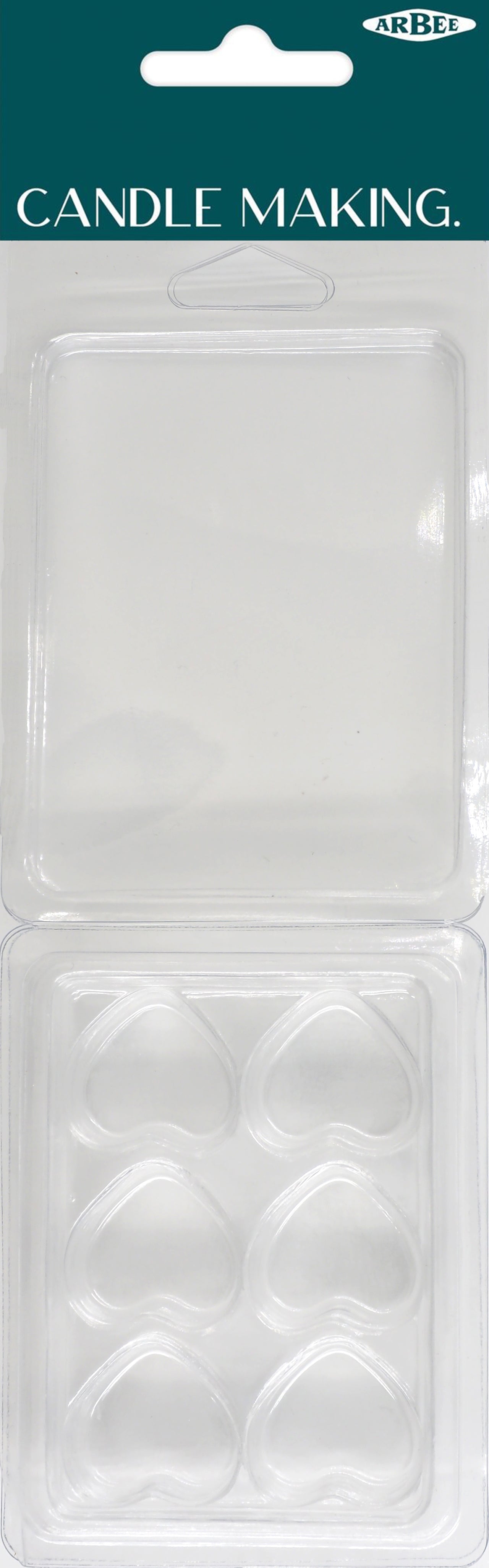 Arbee Wax Melt PVC Mould, Heart- Clear
