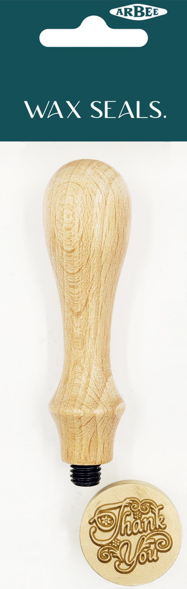 Arbee Wax Seal Wood Stamp, Thank You- Gold