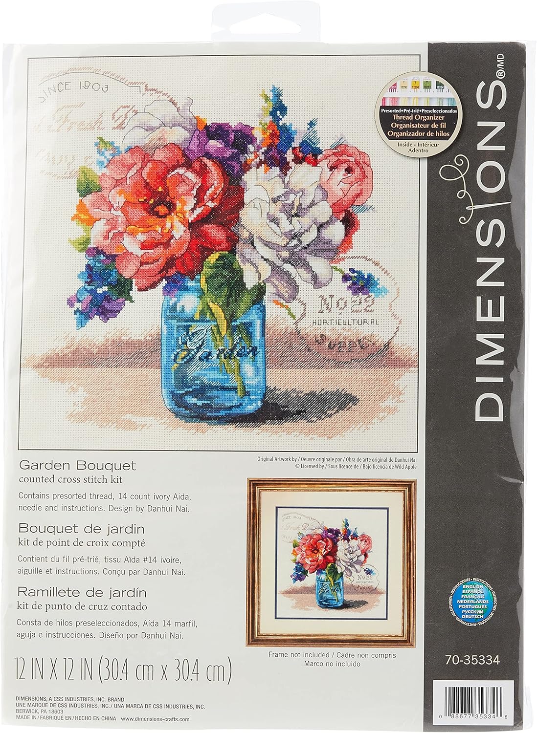 Dimension Garden Bouquet Cross Stitch Kit-12x12in
