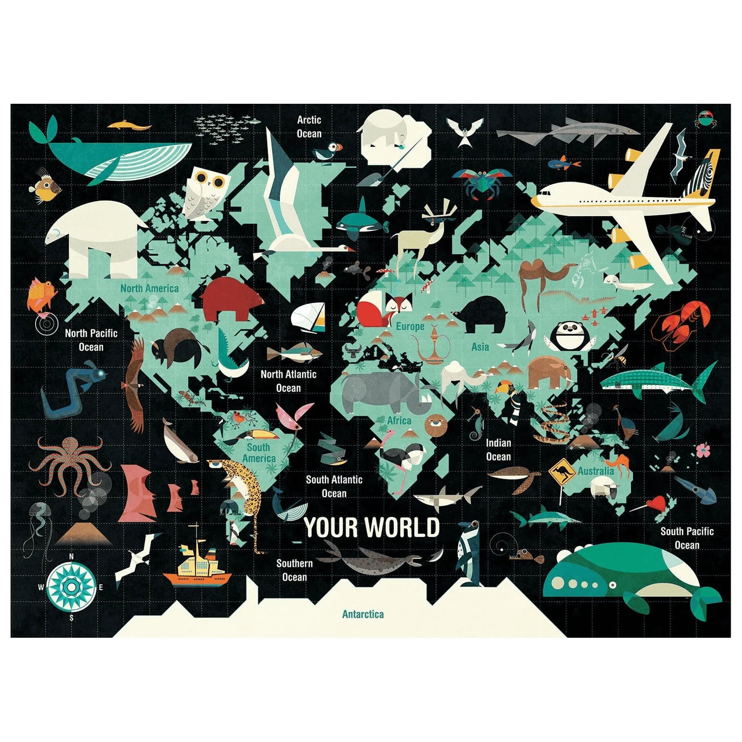 1000-Piece Jigsaw Puzzle, Your World Family Puzzle- 27x20in