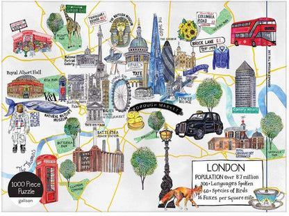 1000-Piece Jigsaw Puzzle, London Map -27x20in