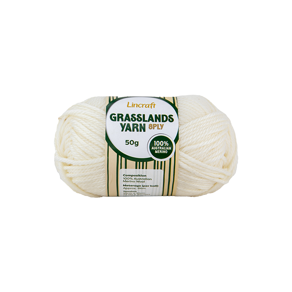 Lincraft Grasslands Crochet & Knitting Yarn 8ply, 50g Merino Wool Lincraft Grasslands Crochet & Knitting Yarn 8ply, 50g Merino Wool